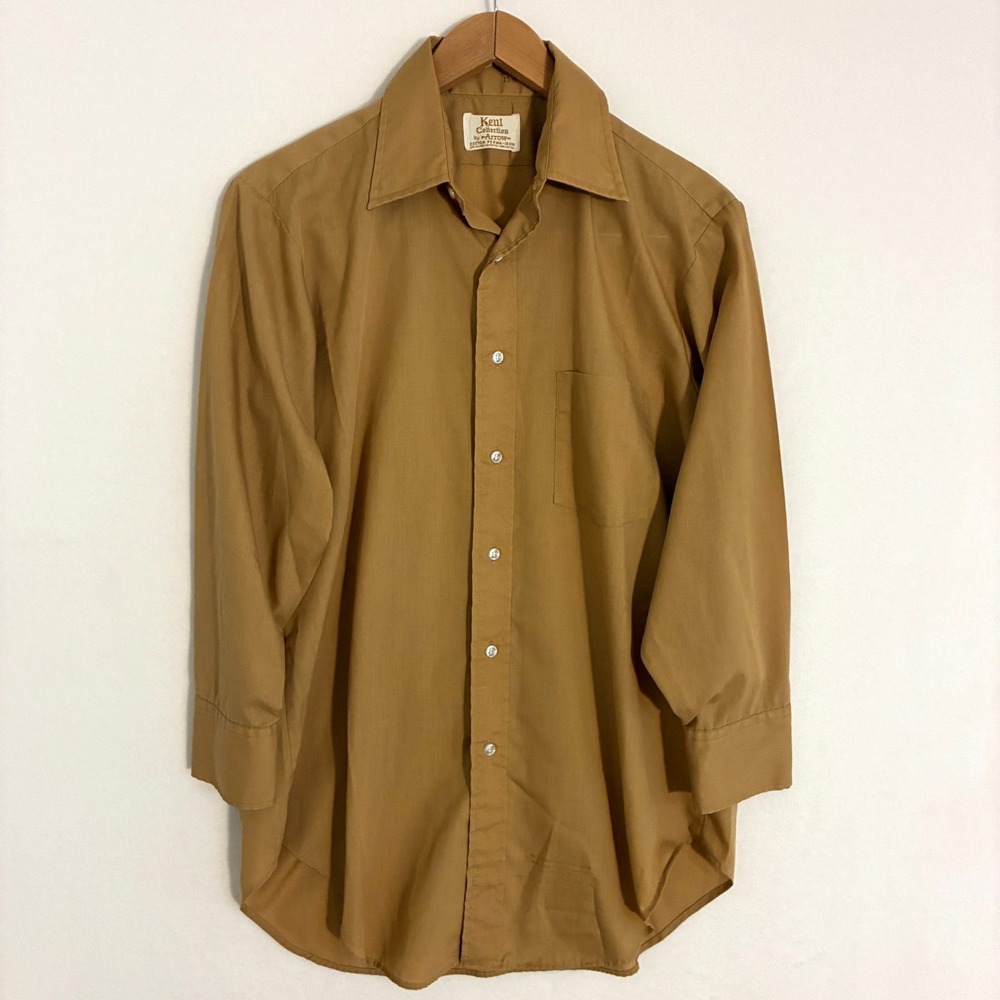 True Vintage 70s Arrow‎ Kent Shirt Mens Size 15.5-30 Dacron Disco Dagger Collar